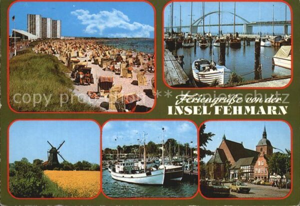 Fehmarn Brücke Hafen Windmühle Strand