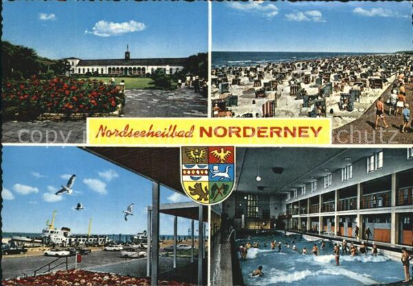 Norderney Nordseebad Hallenbad Möwe Fähre Strand