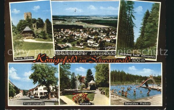 Koenigsfeld Schwarzwald Fliegeraufnahme Ruine Waldau Freidrichs