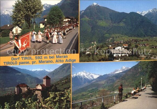 Dorf Tirol Fest Tracht Burg