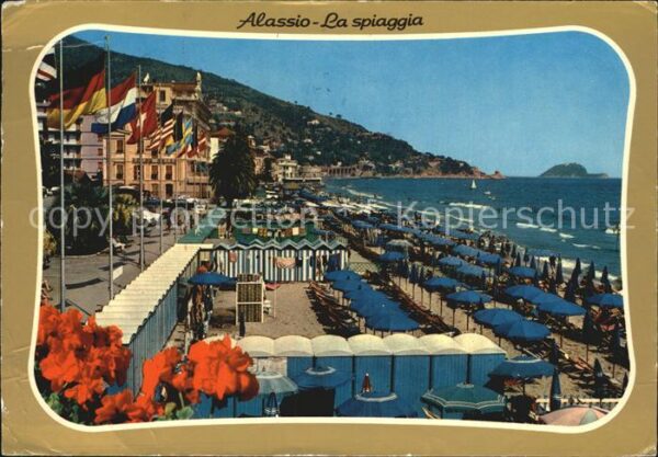 ALASSIO Savona Liguria IT La spiaggia Strand Piazza Partigiani