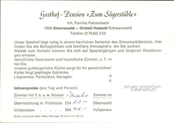 Simonswald Gasthaus Zum Sägerstüble – Bild 2