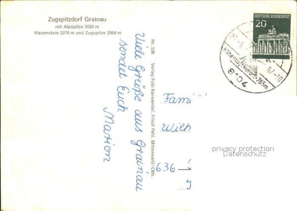 Grainau mit Alpspitze Zugspitze – Bild 2