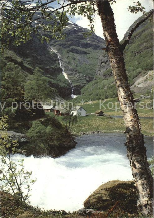 Norge Norwegen Wasserfall Kardal Flamsdalen