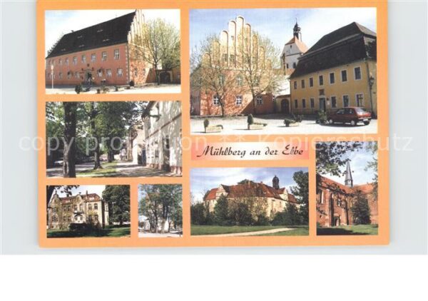 Muehlberg Elbe Neustädter Markt mit Rathaus