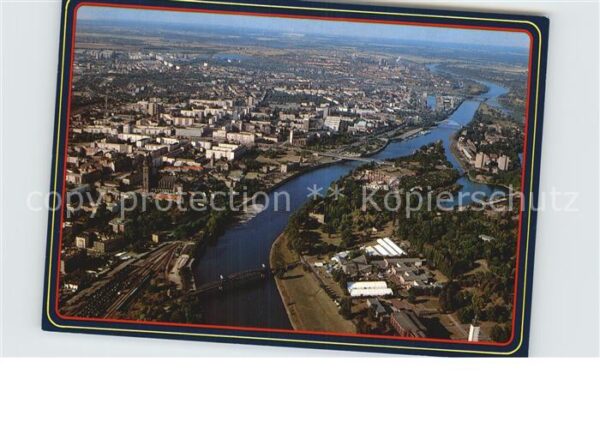 Magdeburg Fliegeraufnahme Elbpartie