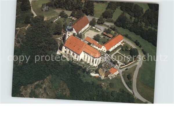 Bogen Niederbayern Fliegeraufnahme Wallfahrtskirche Bogenb