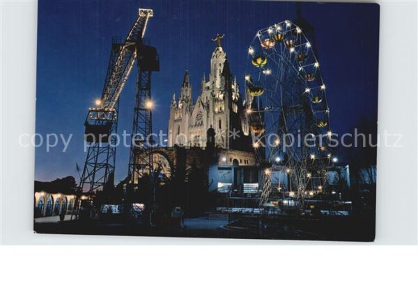 Barcelona Cataluna Tibidabo Riesenrad bei Nacht