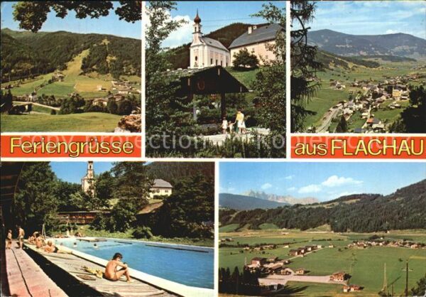 Flachau Kirche Schwimmbad Panorama