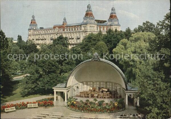 Bad Wildungen Musikpavillon Blick auf Sanatorium Fürs