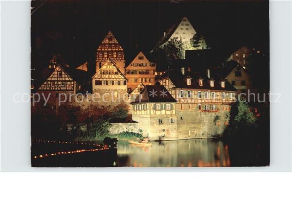 Schwaebisch Hall Kocherpartie bei Nacht