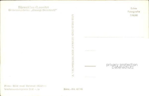 Baerenklau Niederlausitz Genesungsheim Georgi Dimitroff – Bild 2