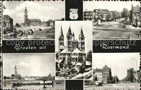 Roermond Steinbrücke mit Kathedrale Zwartbroek P