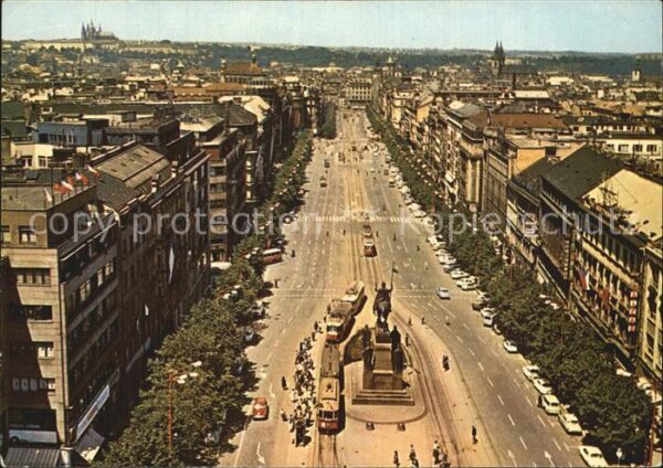 Praha Prahy Prague Fliegeraufnahme Wenzelplatz