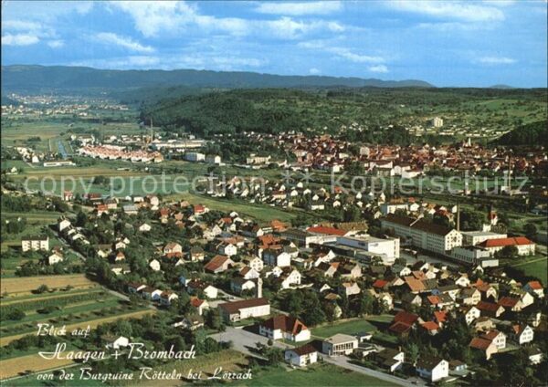Loerrach Fliegeraufnahme Haagen Brombach Burg-Rö