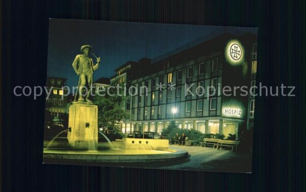 Bielefeld Leineweberbrunnen bei Nacht