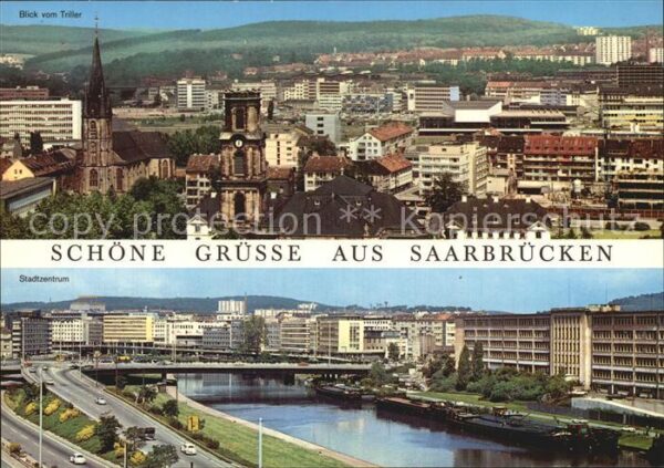 Saarbruecken Blick vom Triller Saarpartie
