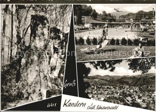 Kandern Felsen Freibad Schwimmbad Panorama Schw
