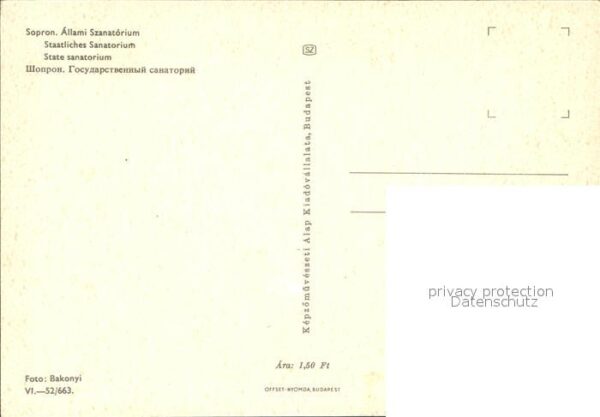 Sopron Oedenburg Allami Szanatorium Staatliches Sanatori – Bild 2