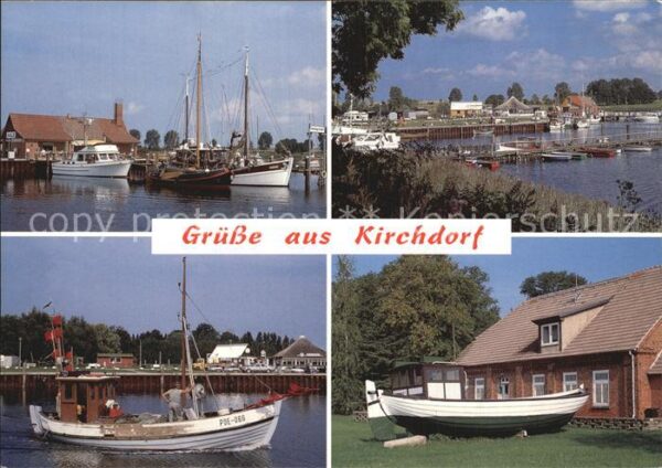 Kirchdorf Insel Poel Hafen Fischkutter Segelyacht Heimatmuse