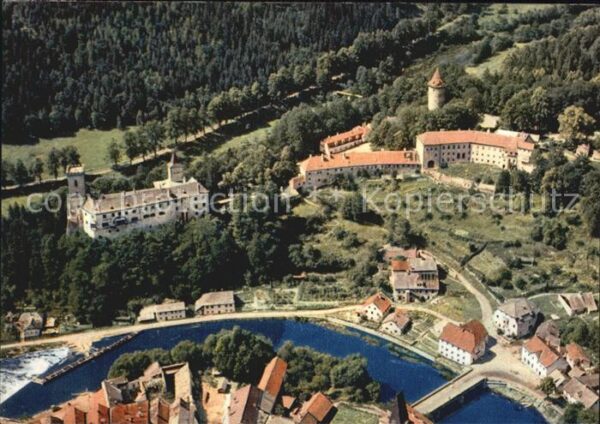 Rozmberk nad Vltavou Statni zamek Schloss Fliegeraufnahme