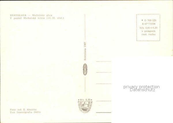 Bratislava Pressburg Pozsony Michalska ulica V pozadi Michalska bran – Bild 2