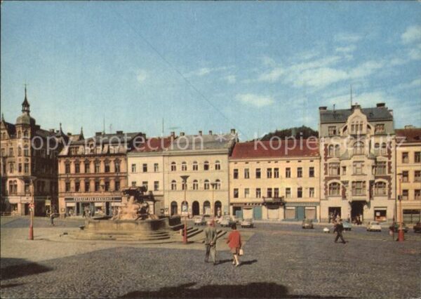 Decin Boehmen Leninovo namesti Leninplatz Brunnen Den
