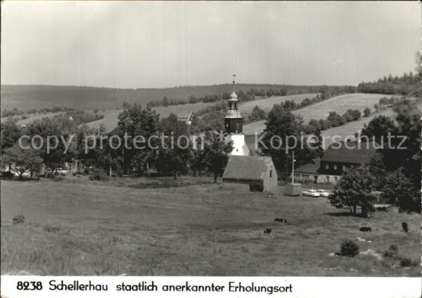 Schellerhau Ortsansicht mit Kirche Erholungsort Han