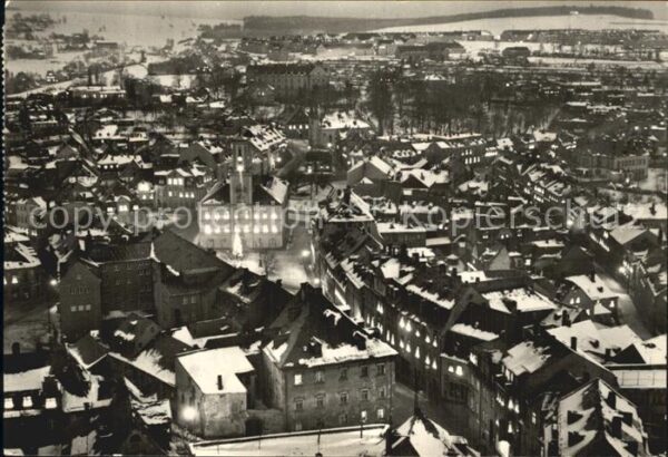 Schneeberg Erzgebirge Blick über die Stadt Nachtaufnahme