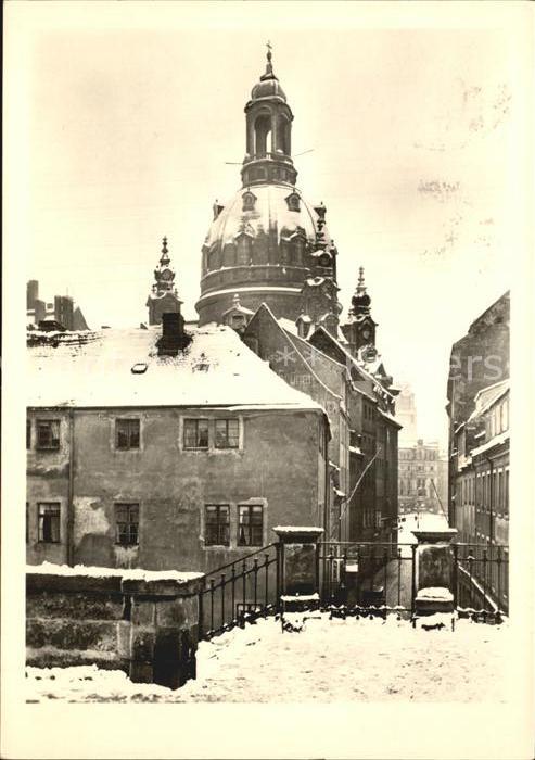 Dresden im Winter Kuppel Dresdner Frauenkirche