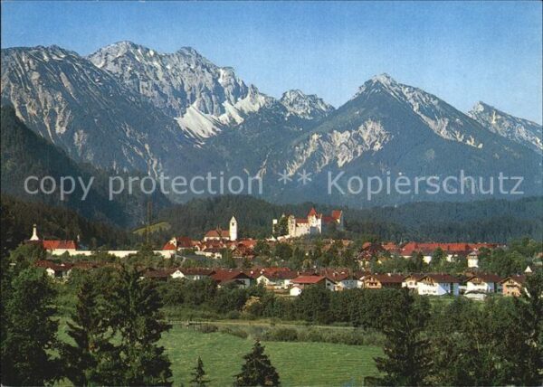 Fuessen Allgaeu Gesamtansicht Höhenluftkurort mit Alpen