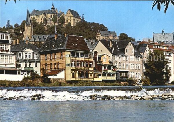Marburg Lahn Wehr Blick zum Schloss