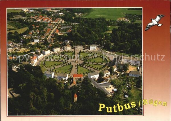 Putbus Ruegen Zirkusplatz Möwe Fliegeraufnahme