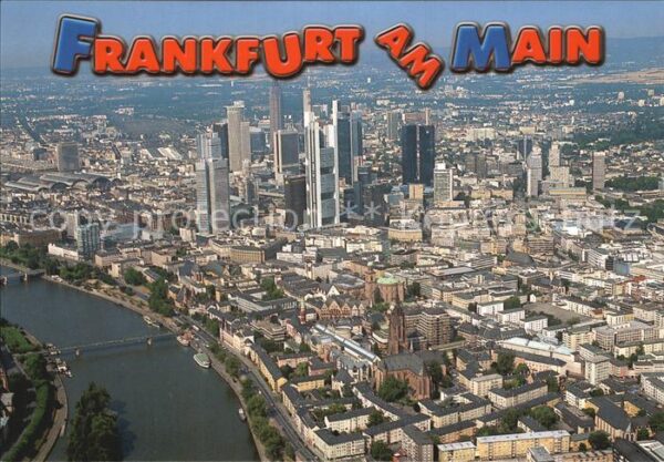 Frankfurt Main Blick über Main Eiserner Steg auf die S