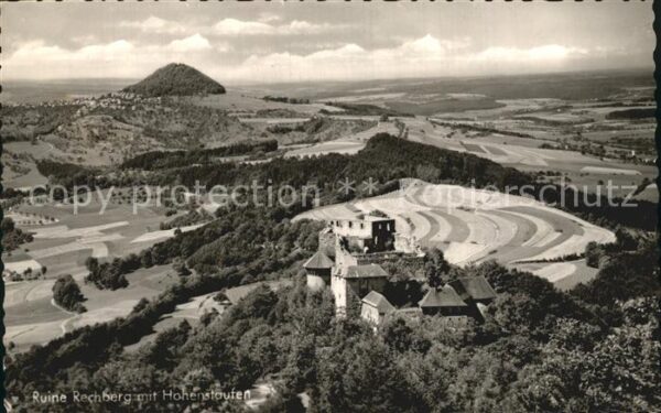 Hohenstaufen Fliegeraufnahme mit Ruine Rechberg