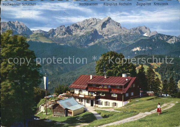 Eckbauer Alm gegen Hochblassen Alpspitze und Zugspit