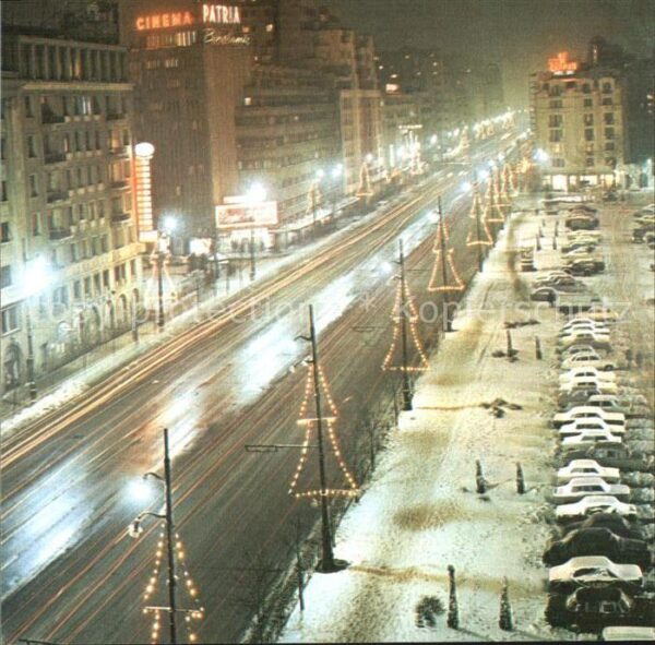 Bukarest Strassenpartie zu Weihnachten