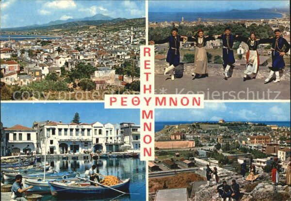 Kreta Crete Rethymnon Volkstanz Tracht Hafen