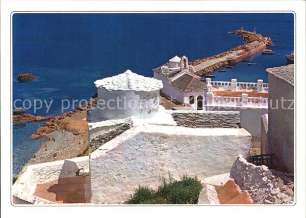 Skopelos Häuser und Seebrücke