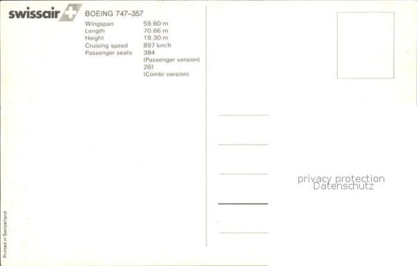 Swissair Boeing 747-357 – Bild 2