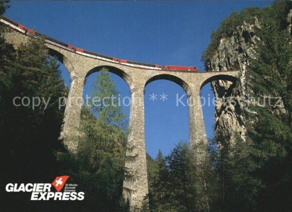 Eisenbahn Glacier-Express Landwasser-Viadukt Fili