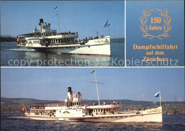 Dampfer Seitenrad Stadt Zürich Stadt Rapperswil Zürichsee