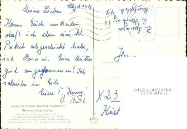Dampfer Oceanliner Hanseatic Hamburg – Bild 2