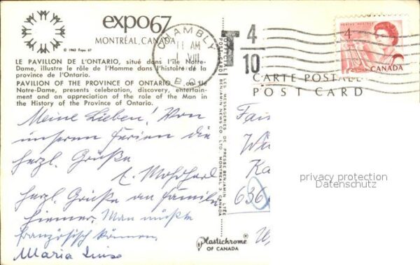Expositions EXPO 67 Montreal Canada Pavillon de l'O – Bild 2