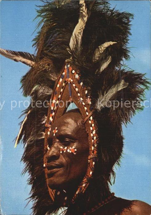 Typen Afrika Kikuyu Dancer Ostrich Feather Head-Gear