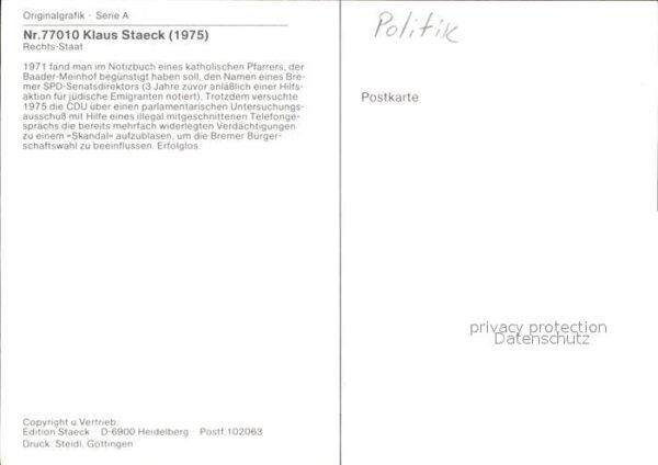 Politik Rechts-Staat Notizbuch Klaus Staeck – Bild 2
