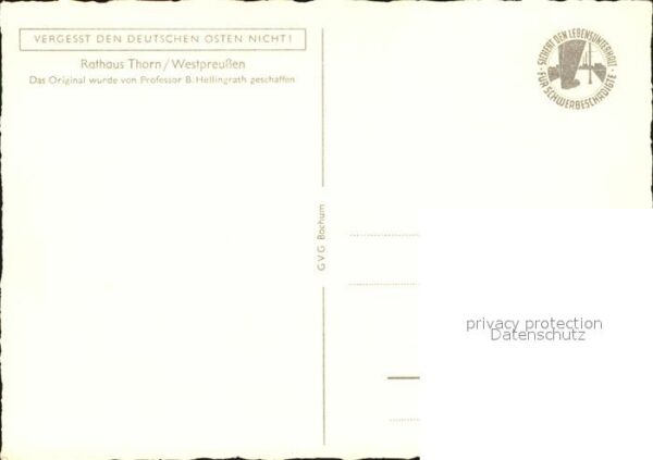 Radierung Professor B. Hellingrath Rathaus Thorn – Bild 2