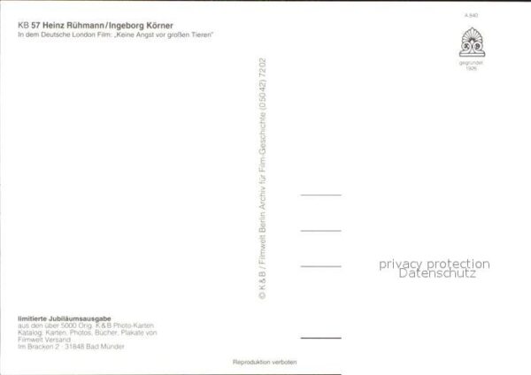 Schauspieler Heinz Rühmann Ingeborg Körner – Bild 2
