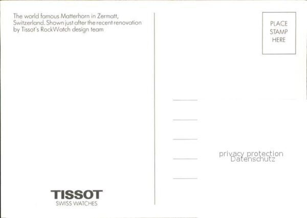 Werbung Reklame Tissot Swiss Watches Matterhorn – Bild 2