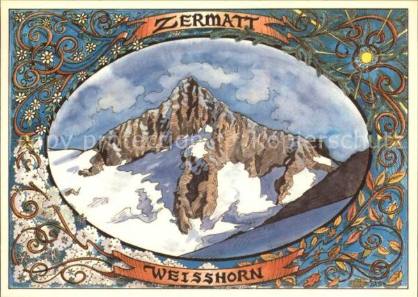 Kuenstlerkarte Don Smith Zermatt Weisshorn
